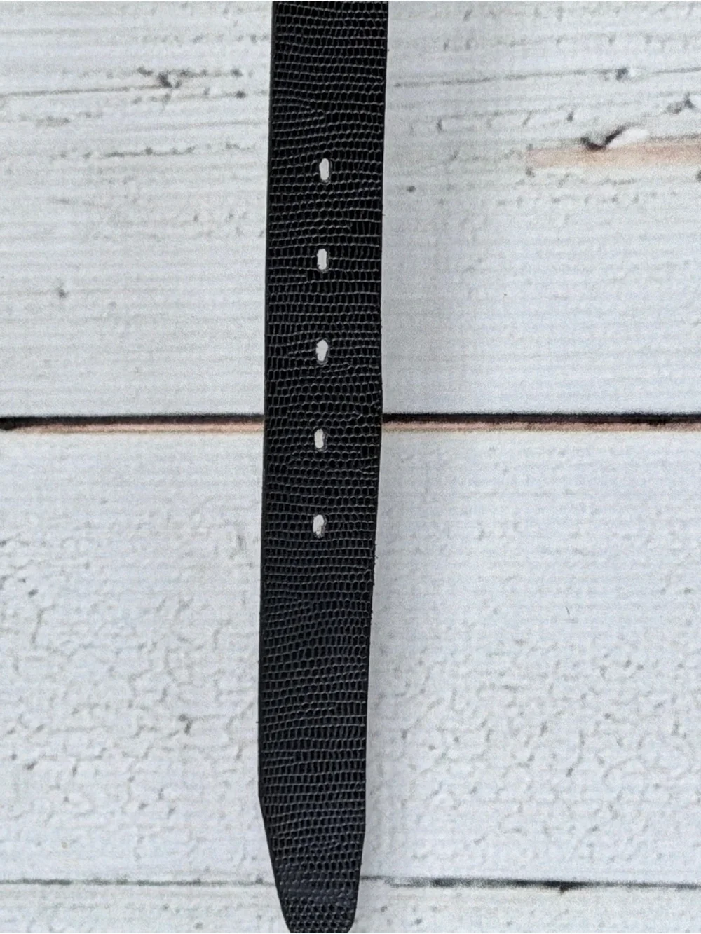 Vintage Women's Lizard Embossed Leather Belt – Navy